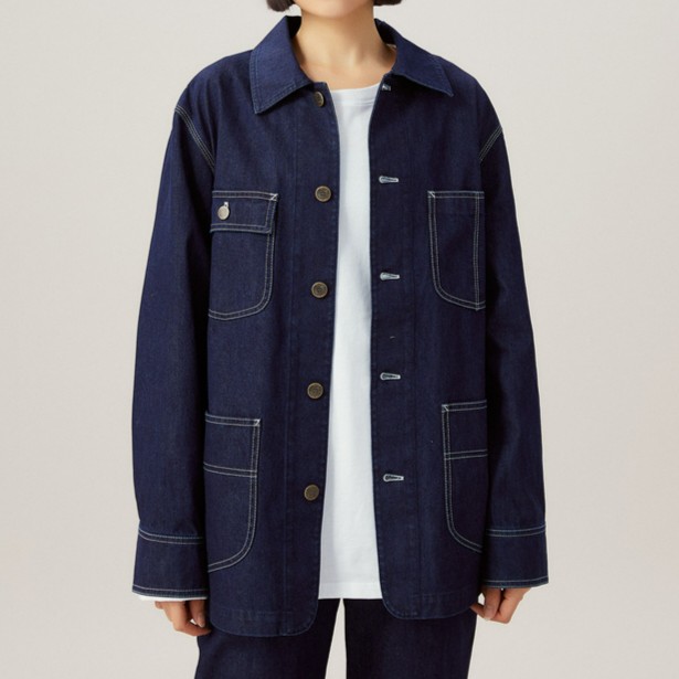 GIRDEAR/哥弟 复古工装牛仔外套宽松大码2024春季上衣女1400679