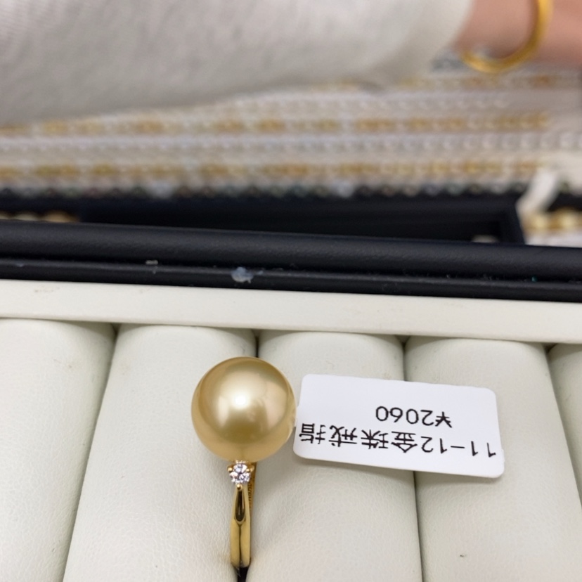 【闪购商品】海水珍珠戒指18K金镶嵌金珠戒指11-12