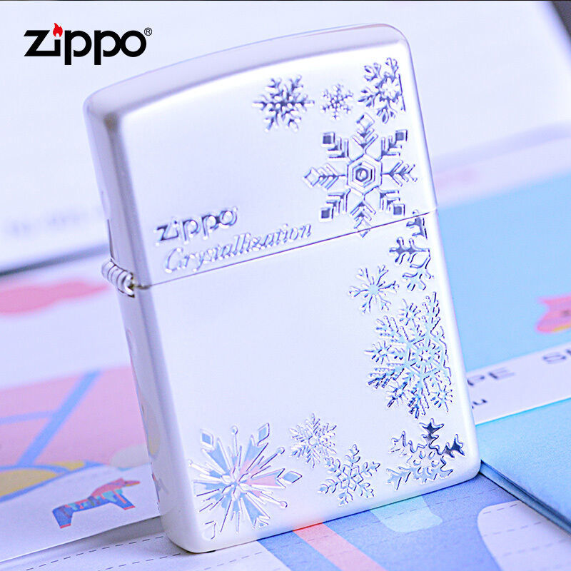 Zippo打火机珍珠银雪花防风官方原装送男朋友礼物煤油打火机DYJ1