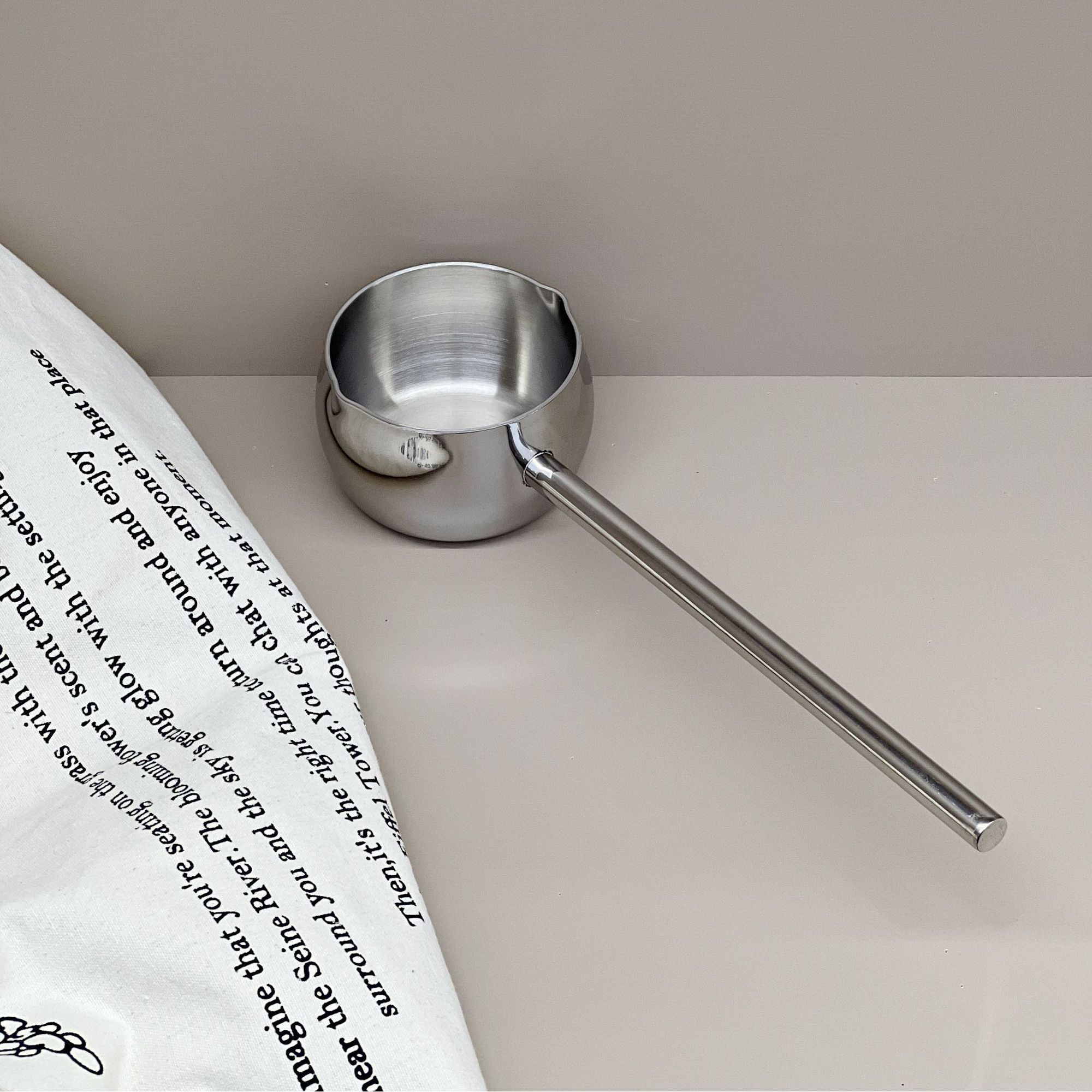 加厚316不锈钢长柄泼油小锅防烫手柄浇油加热迷你热油小锅家用