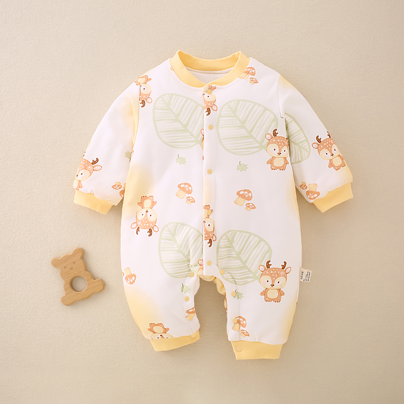 【140g】新生儿冬季棉服连体衣婴幼儿秋冬加厚棉哈衣爬爬服婴儿冬装