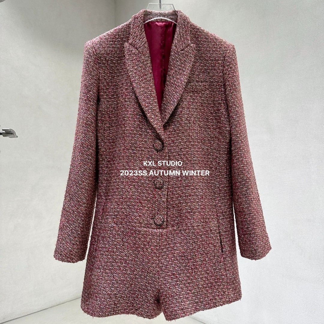 KXL - 时髦精必囤树莓红连体裤8035