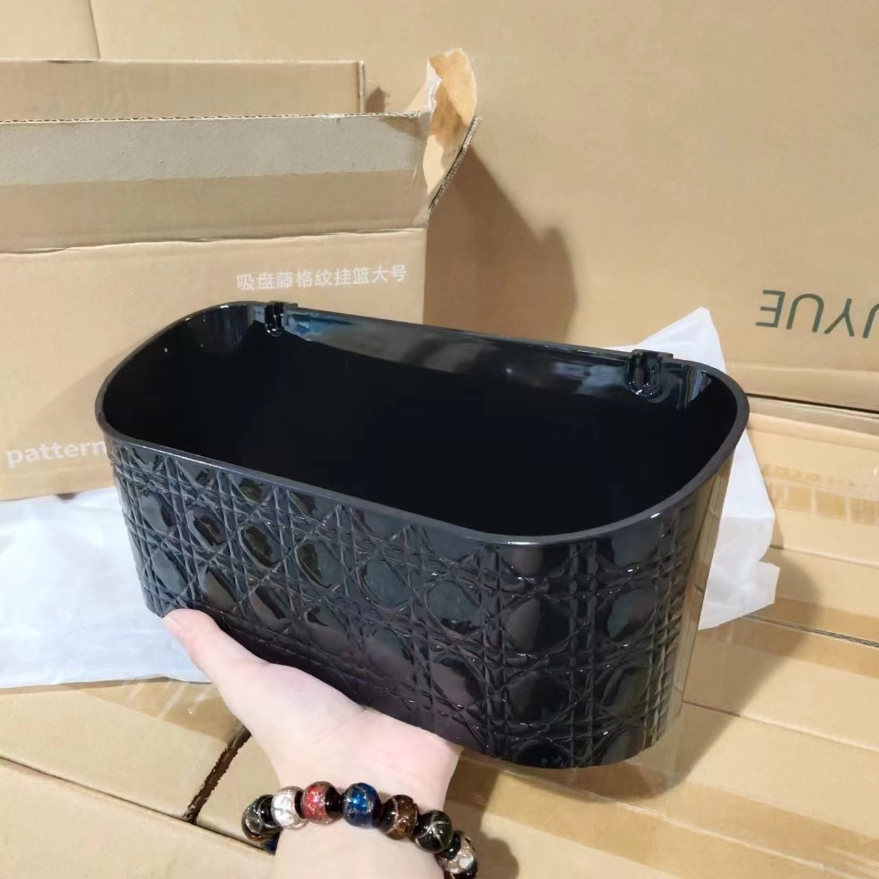 黑色–藤格纹挂篮 29*12*14