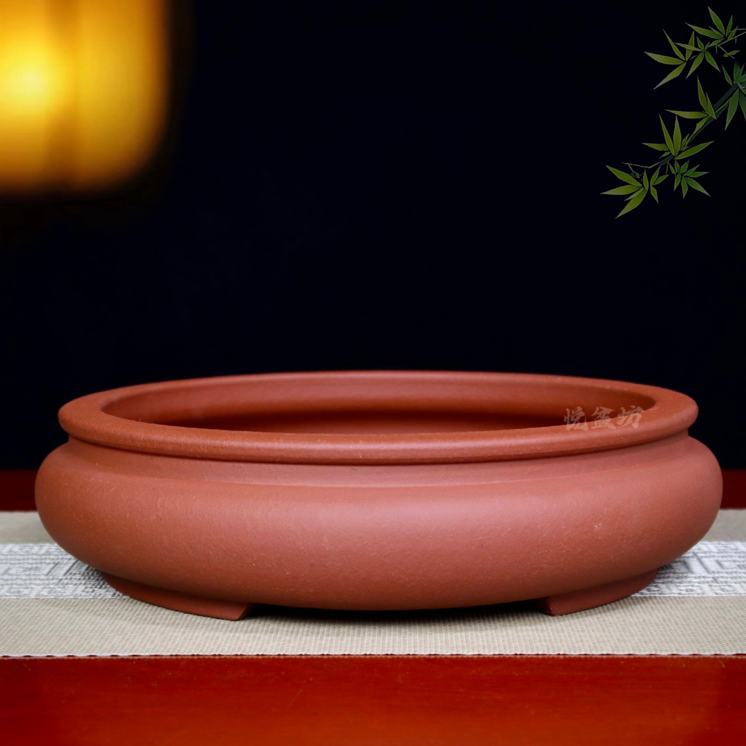 特价紫砂花盆小多肉盆景盆菖蒲云竹金弹子盆栽文人树桩浅圆陶瓷盆