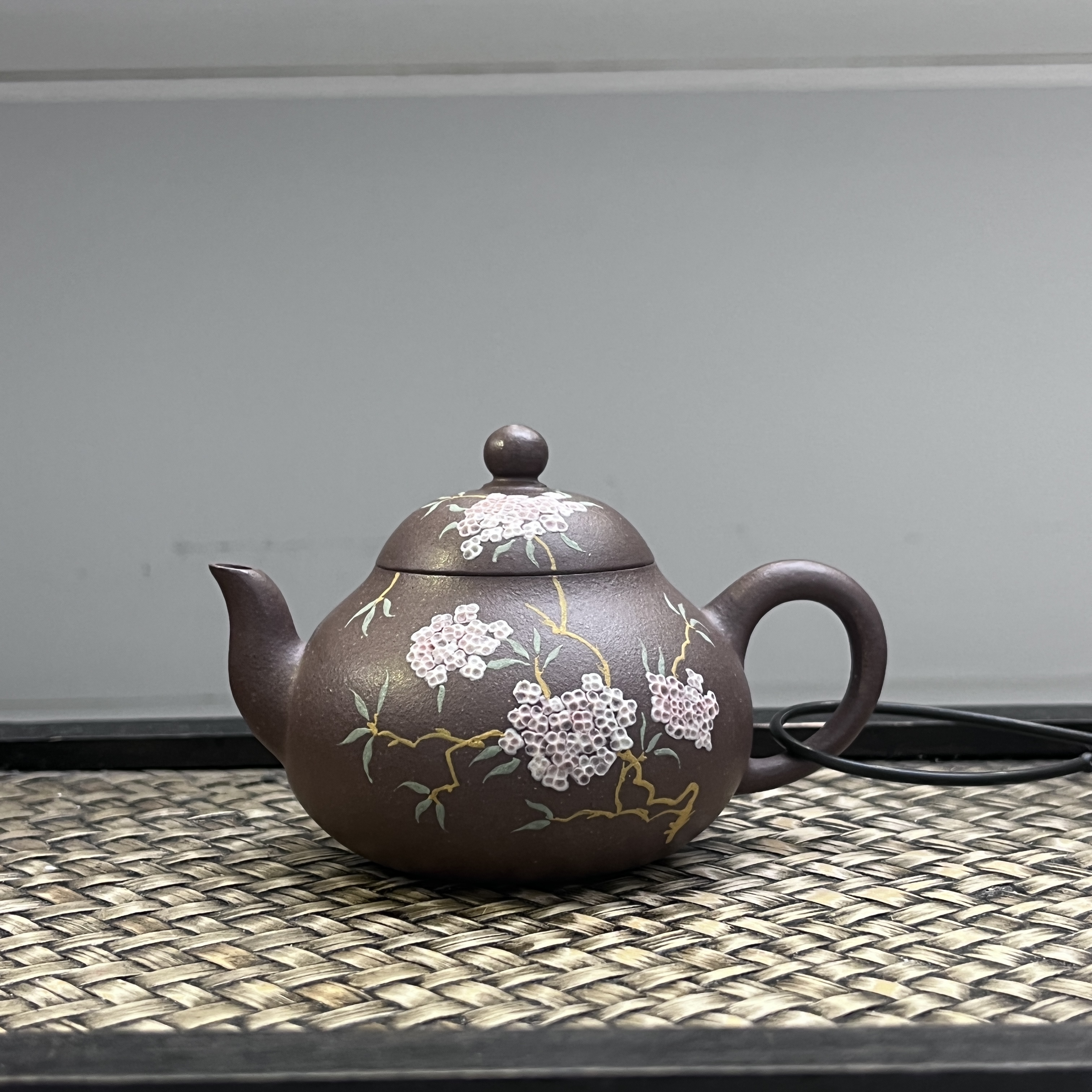 【古月壶来】HM645天青泥泥绘梨型壶120cc