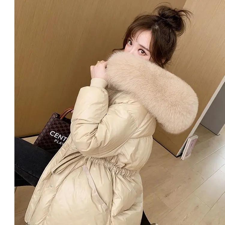 秋冬23冬新款羽绒服女小香风大毛领羽绒服显瘦韩版高级感收腰