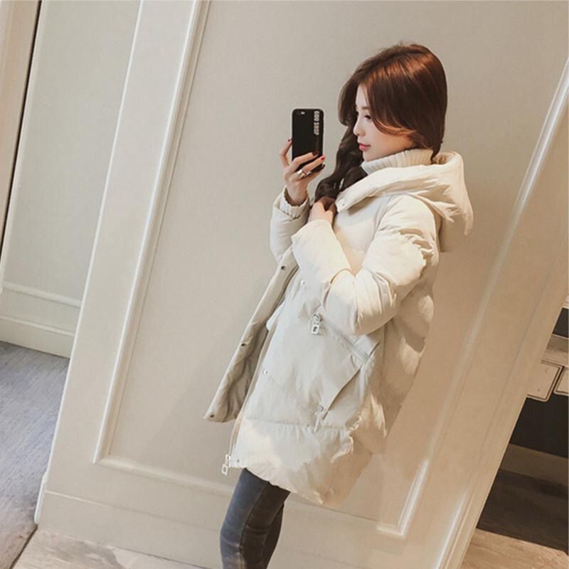 冬季新款羽绒服女中长款冬季加厚保暖羽绒服女学生韩版面包服宽