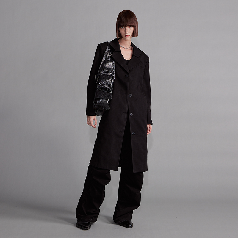 NUTH “HeadHunt"｜黑色毛呢大衣基础百搭修身外套