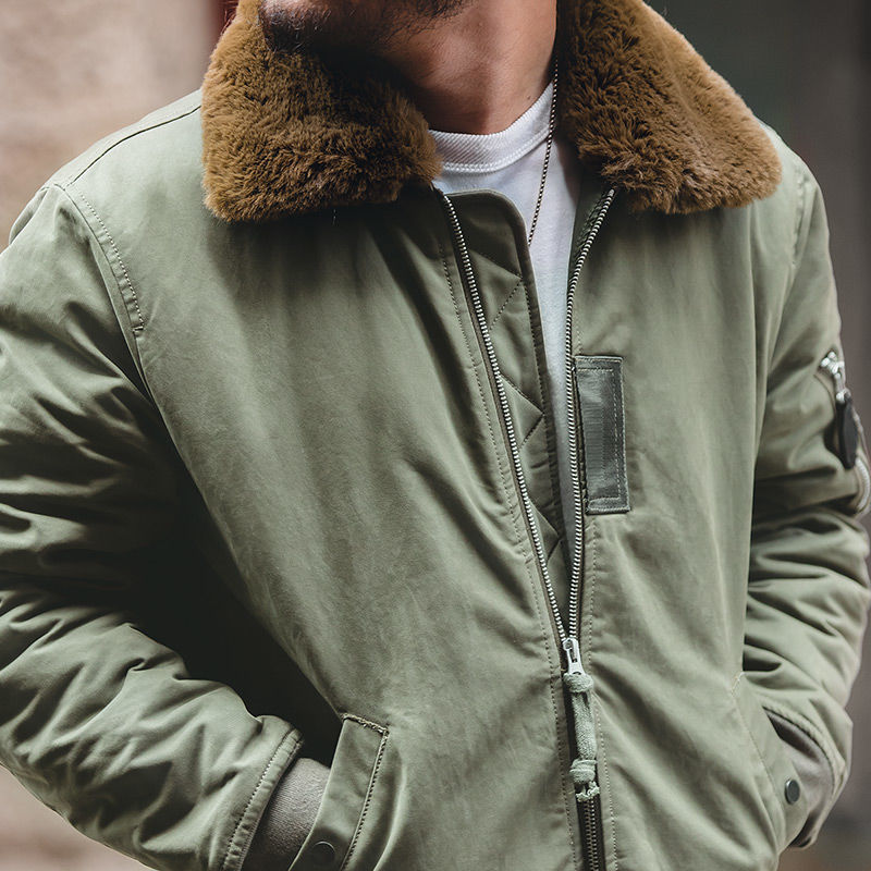 支持董宇辉男士工装冬季复古15空军飞行员夹克保暖棉衣翻毛领外套