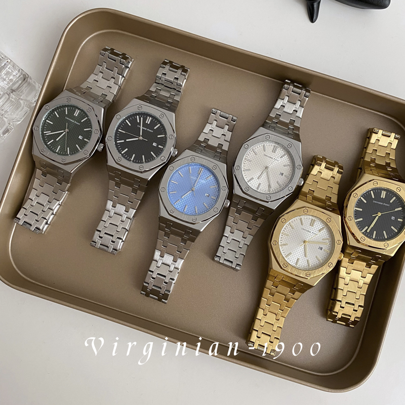 Universe Point正品新款简约时尚运动大表盘夜光日历防水男手表商品图
