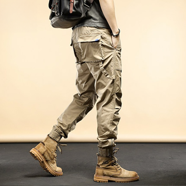 秋冬工装裤户外潮牌束脚休闲裤子百搭哈伦裤韩版潮流青年长裤通风