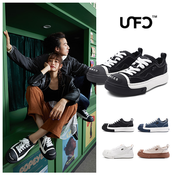 UNFC2.0帆布黑云朵鞋面包鞋百搭厚底拼接牛皮运动休闲板鞋男女
