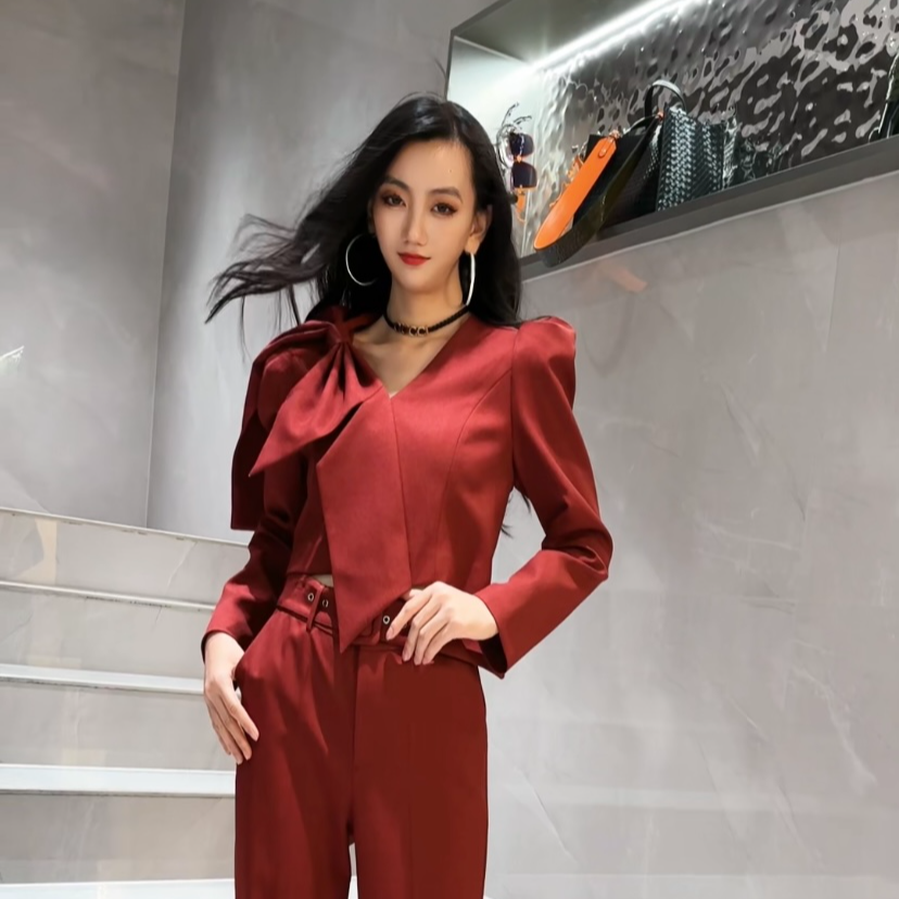 EF/意爱芙设计师款超美气质长袖高腰修身时尚显瘦外套SL10003