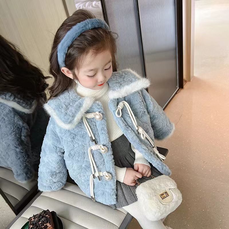 女童小香风外套秋冬装2023最新款毛毛衣爆款加厚保暖洋气时髦高档