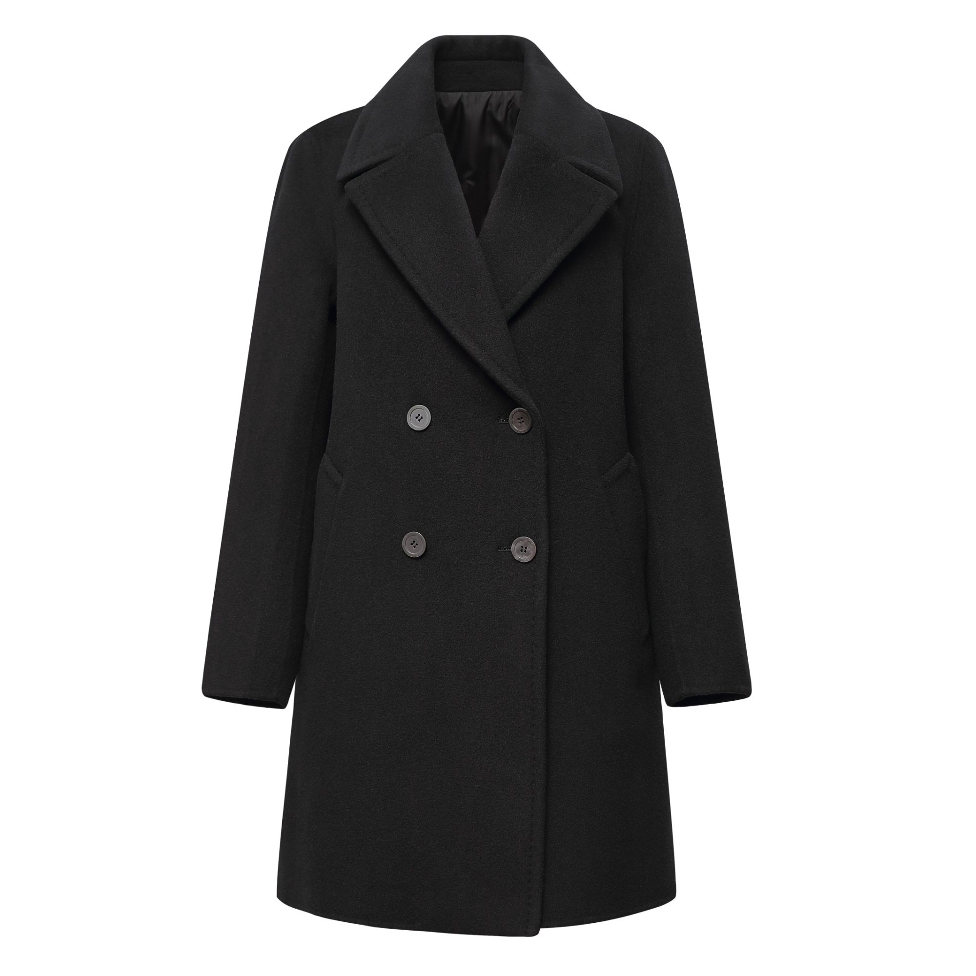 YOSILNNA/悦诗娜中长款轻奢显瘦秋冬黑色气质加内胆保暖高级大衣