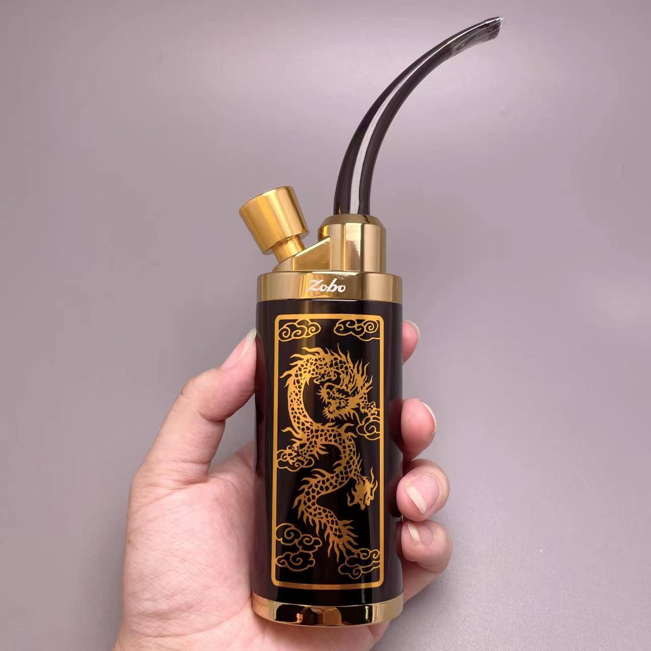 Zobo/正牌龙纹款水烟斗(粗细)三用水过滤焦油过滤器男士吸烟烟具
