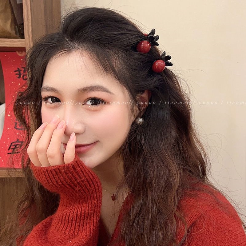 公主头头饰发夹可爱发型刘海夹喜庆抓夹侧边气质前额小号ins简约