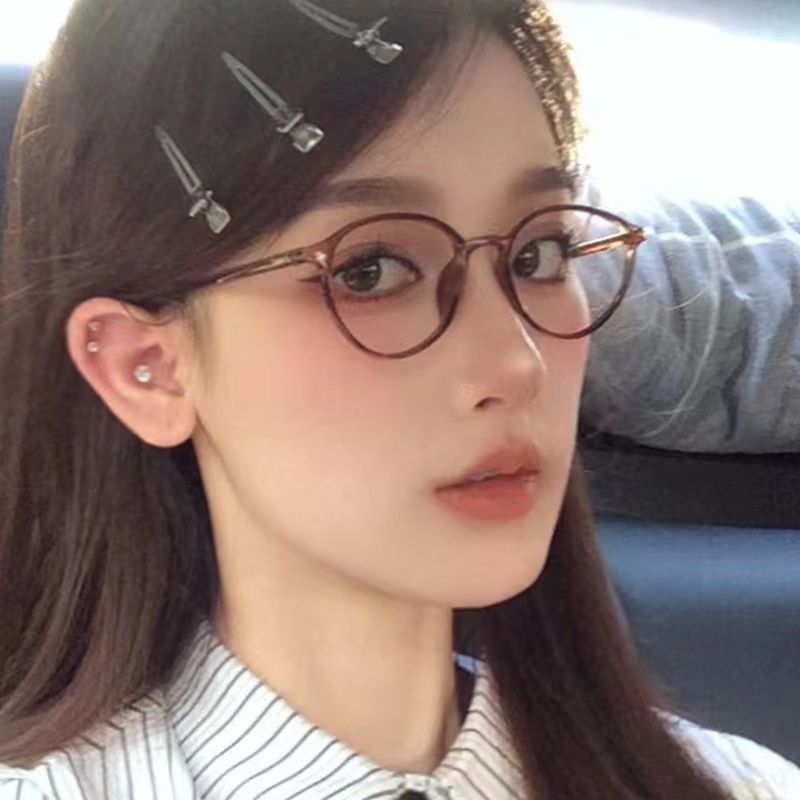 超轻圆框小脸近视时尚韩潮版眼镜可配度数防蓝光平光眼睛素颜神器