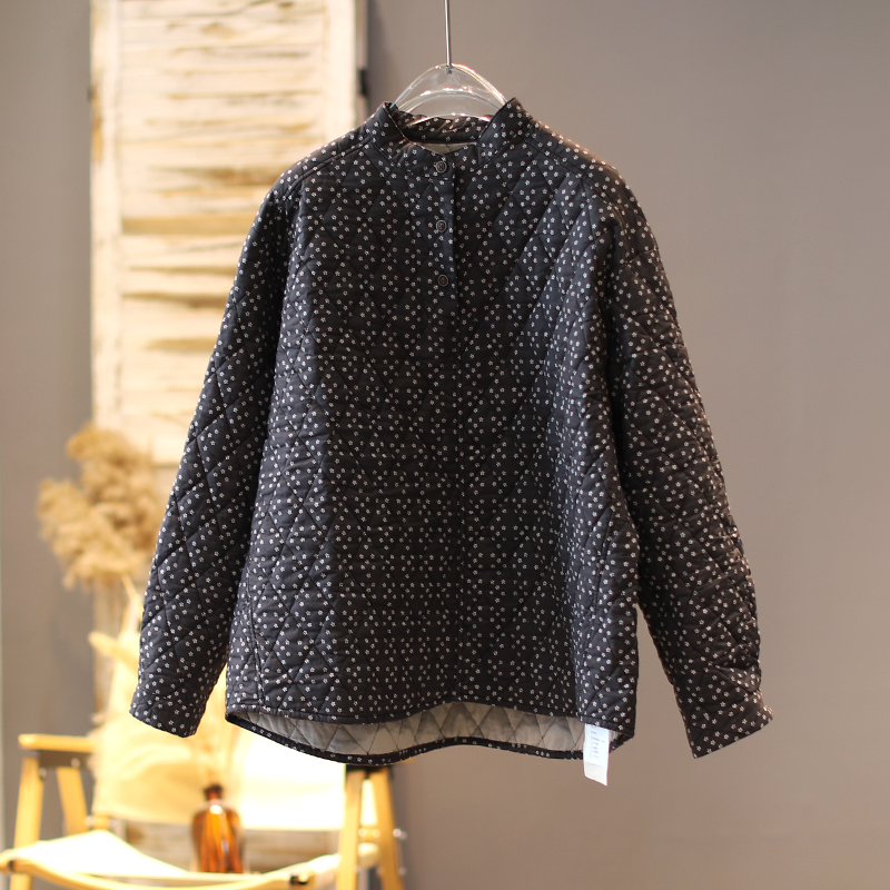 冬装2025年宽松森系文艺棉衣百搭麻味碎花夹棉外套时尚休闲棉服