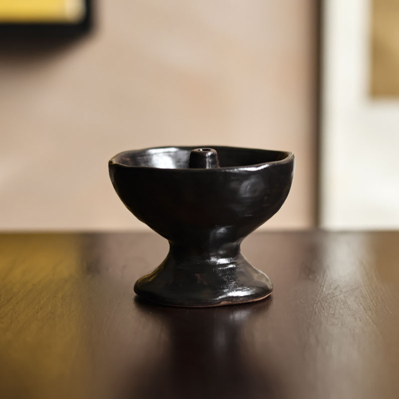 【本朴造物】手拙 油灯 茶道（本0354）直径6.5cm高6cm