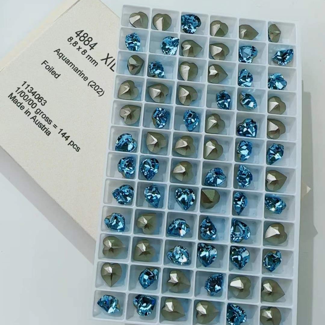 奥地利正品华子 4884爱心8.8*8mm华子尖底钻超闪美甲钻
