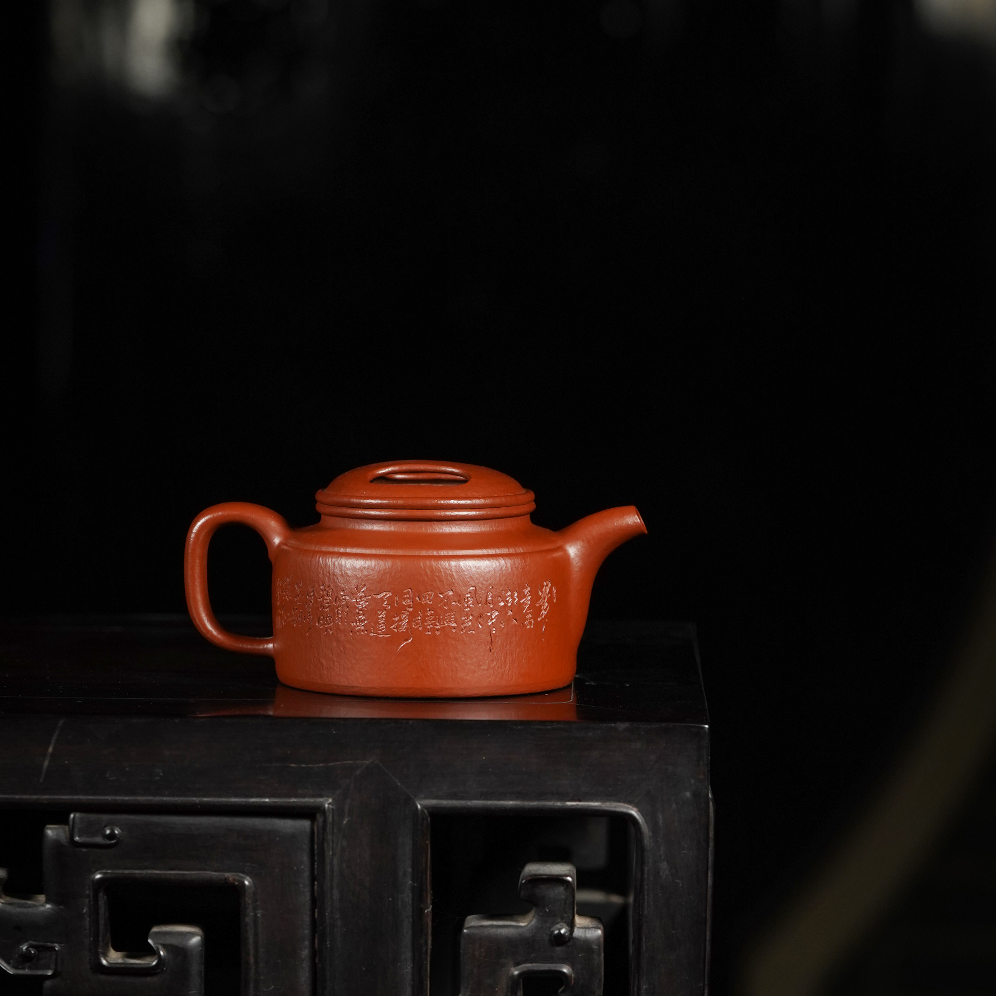 牛盖洋桶-田玲全手工作品 二十目朱泥大红袍泥料-300CC容量