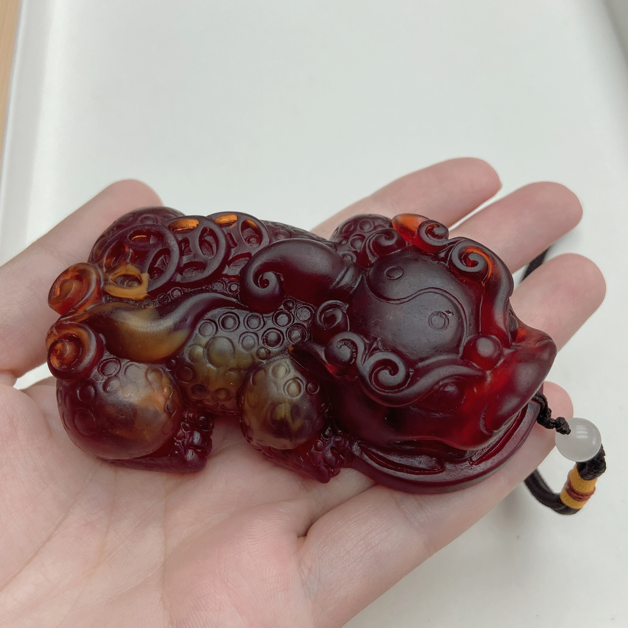 非金属吊坠 【静静】红褐色大号貔貅手把件