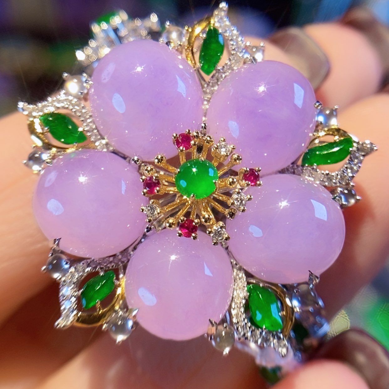 【闪购商品】翡翠吊坠胸针18K金镶嵌签收后24小时鉴赏期