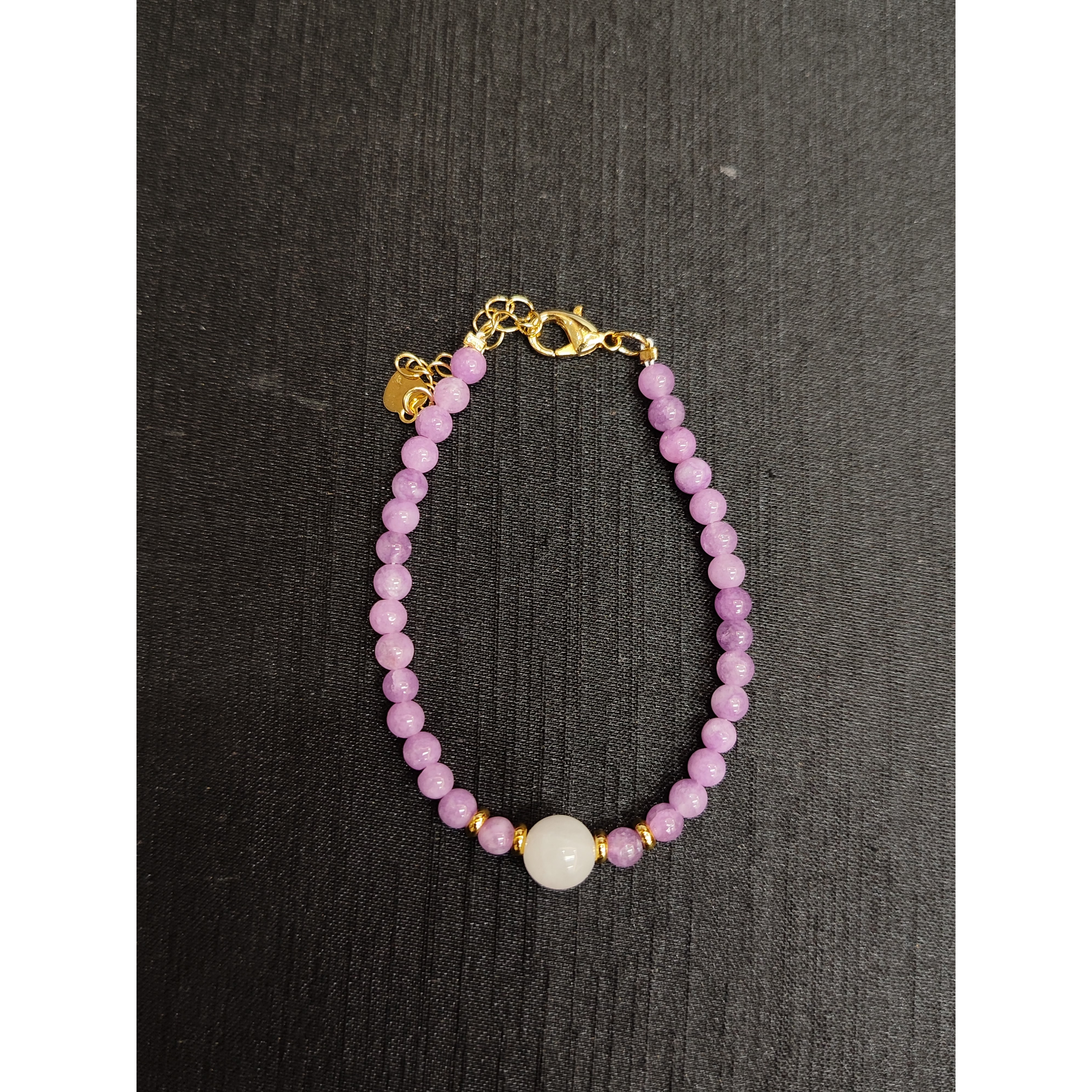 紫锂辉白玉手链4m+(多样性单个发货)