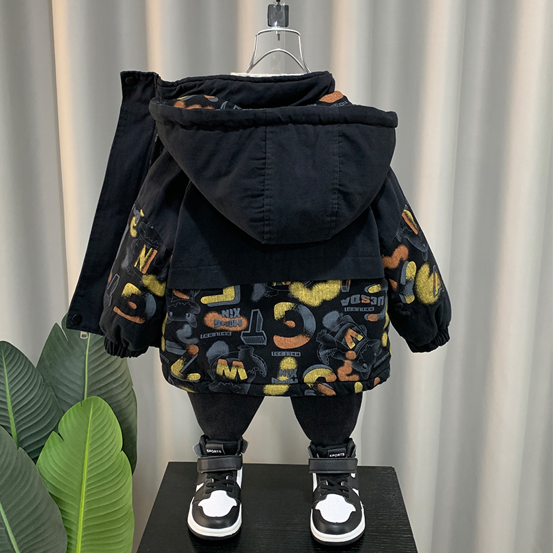 儿童男童冬季棉衣外套2023新款加厚冬装棉袄保暖服加厚休闲潮