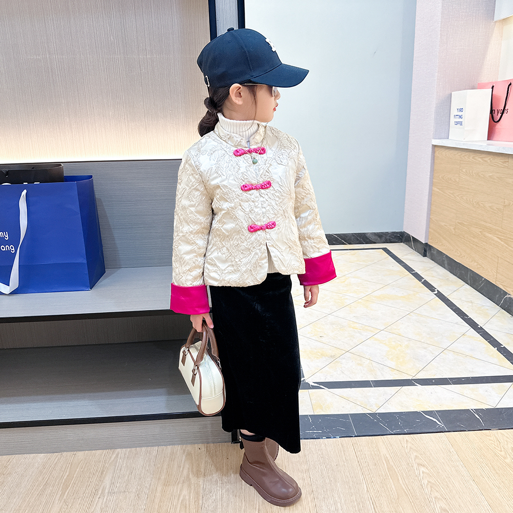 女童国风盘扣棉服外套2023秋冬新款儿童复古百搭保暖时髦女孩冬装