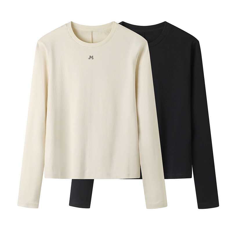 359【唐唐加】M|钟楚曦同款上衣女秋季新品棉质时尚百搭圆领长袖T恤
