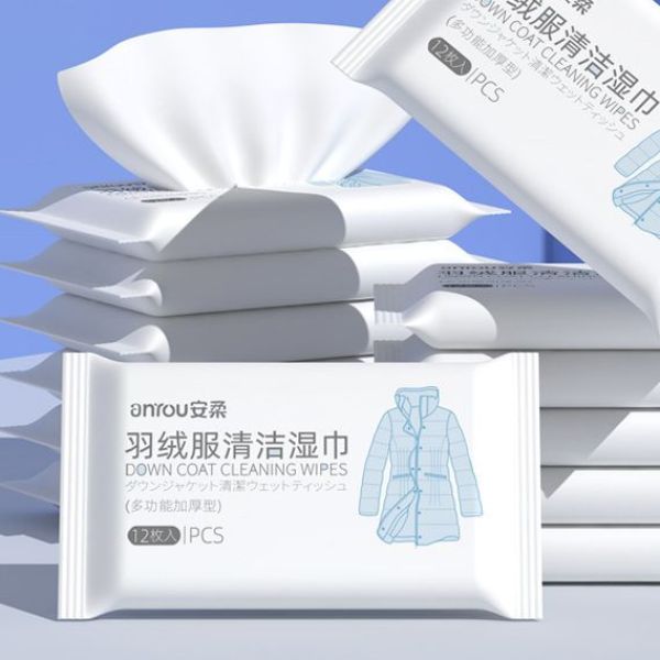 羽绒服免水洗清洁湿巾强力去污湿纸巾专用干洗便携家用去污渍神器