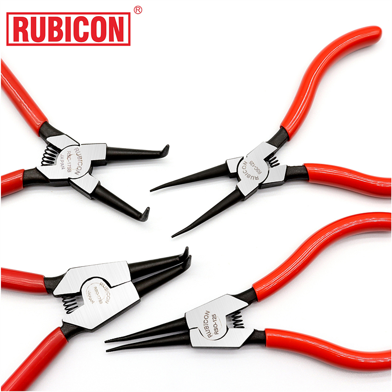 RUBICON罗宾汉卡簧钳CRV材质矩形耐用钳头 夹持卡簧不易掉