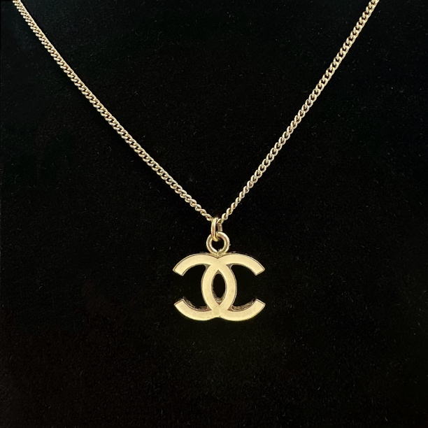 95新 Chanel/香奈儿 Chanel vintage香奈儿中古白色珐琅双c锁骨链