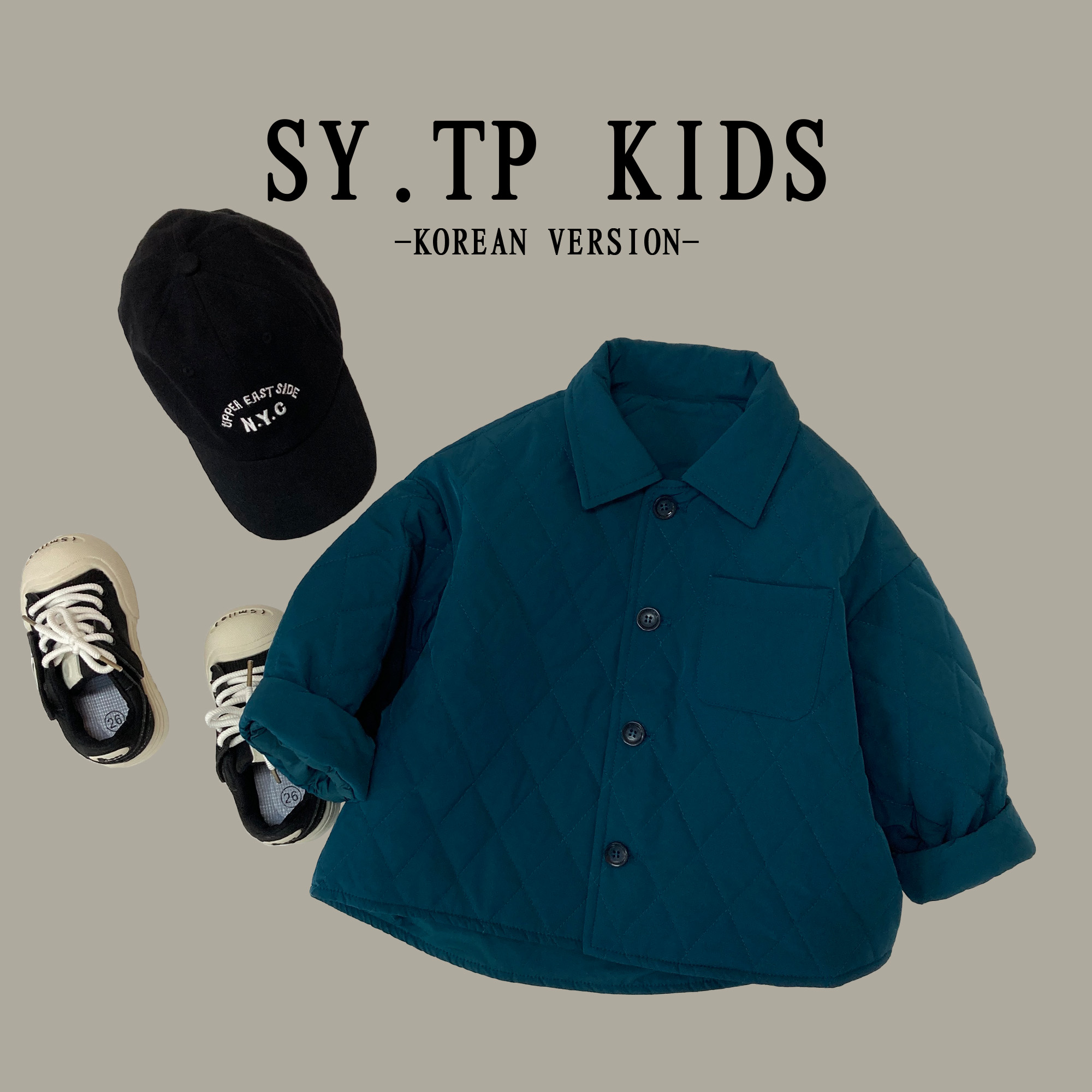 【现货】秋装夹棉外套2023新款韩版男孩短款休闲棉服潮23Q9072