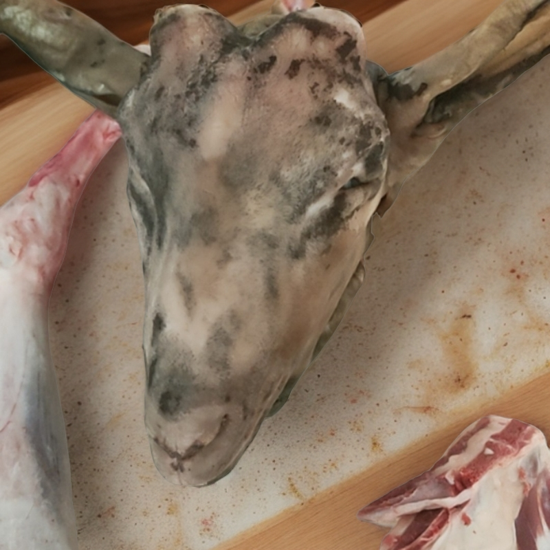 小山羊，剥皮羊头带皮羊头现场称重上链接