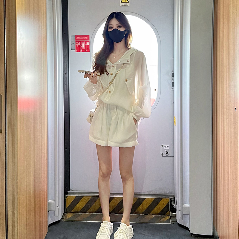 【苏莉的夏天】轻薄凉爽防晒套装慵懒连帽两件套 2406Z01 GAGAZHANG