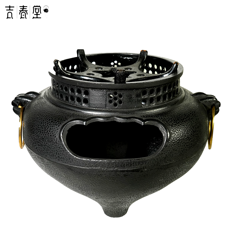 吉春堂风炉煮茶铁釜碳炉木炭煮茶炉八卦炉茶炉陶火炉茶炭炉