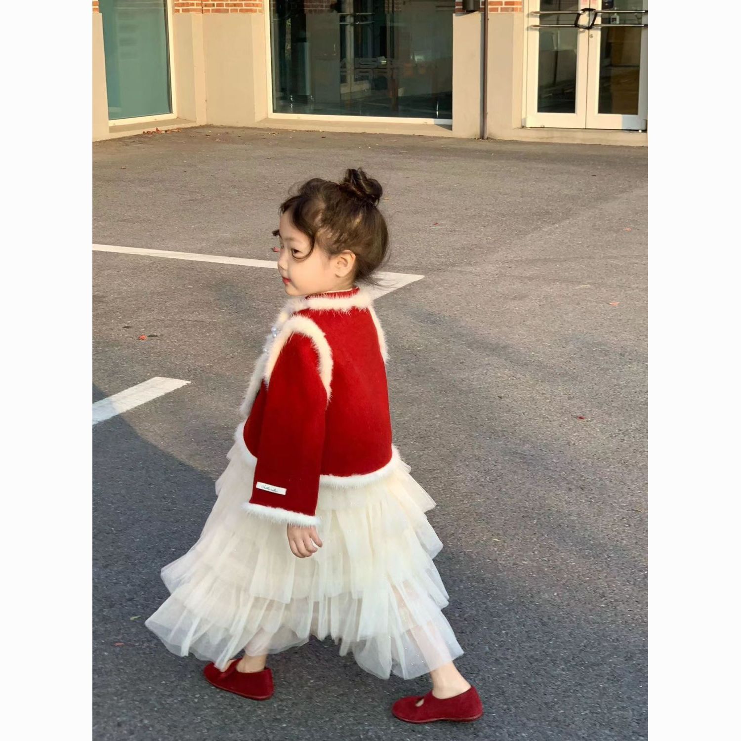 拜年服女童套装2023国潮新款过年中国外套新年两件套儿童喜庆年服