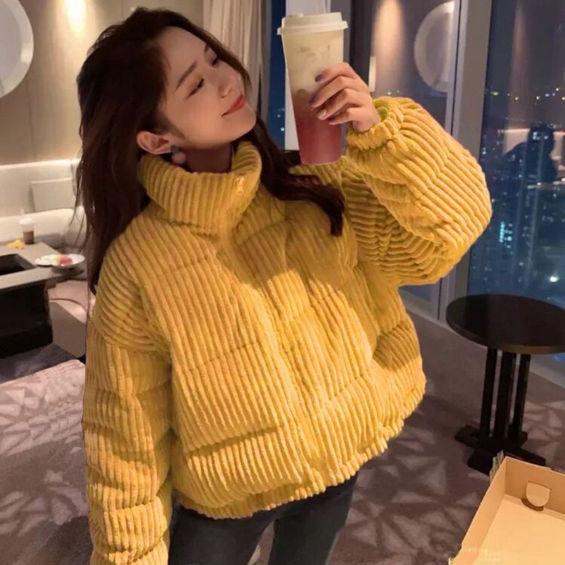 羽绒服新款爆款灯芯绒女士女款短款小个子学生季外套时尚衣