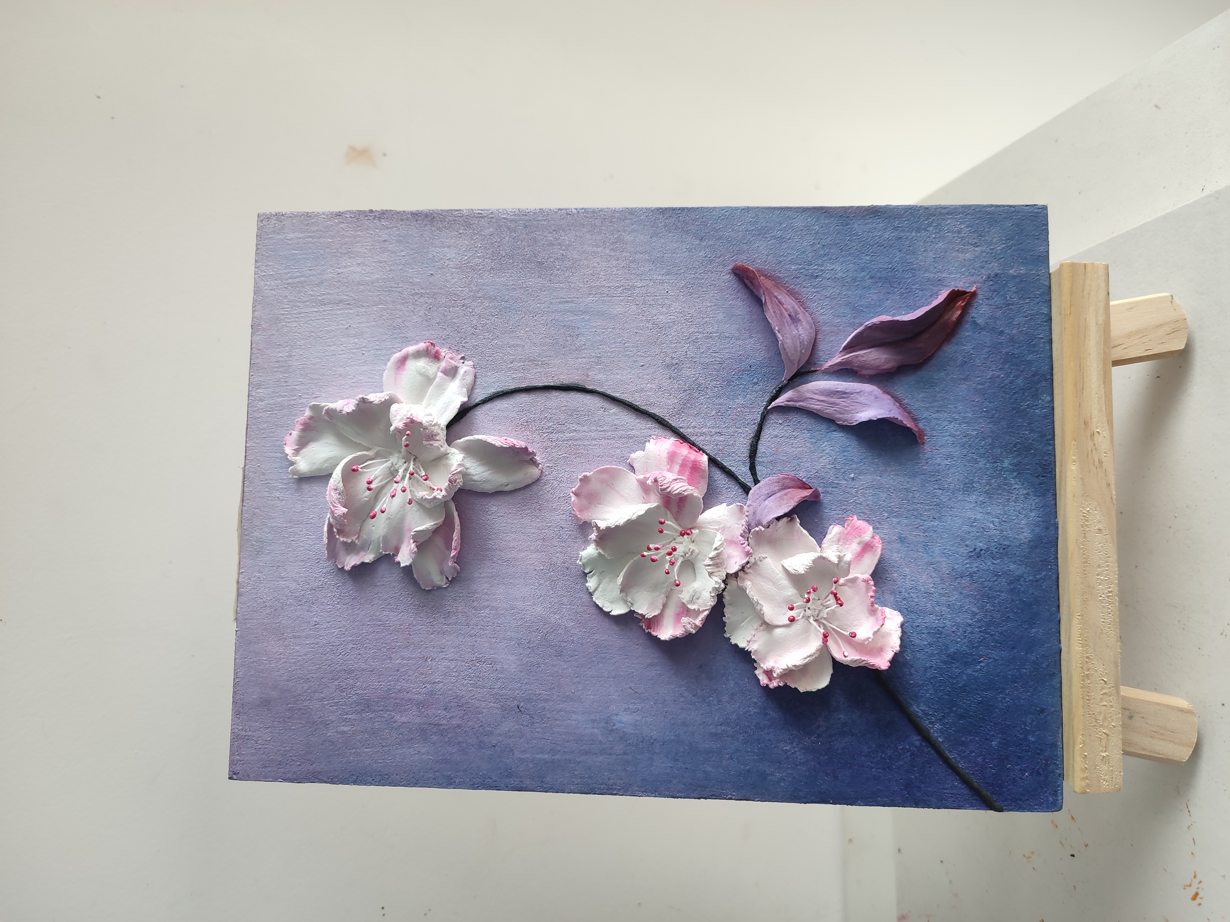 浮雕画杜鹃花（手工作品不退换）