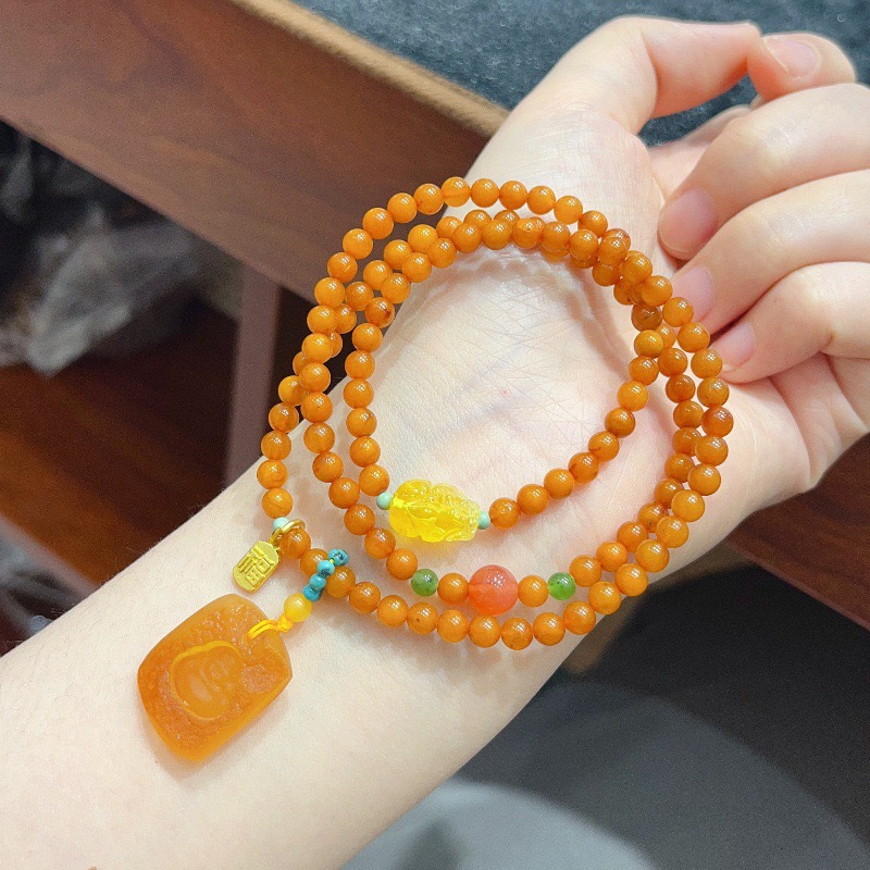 天然蜜蜡多圈手串