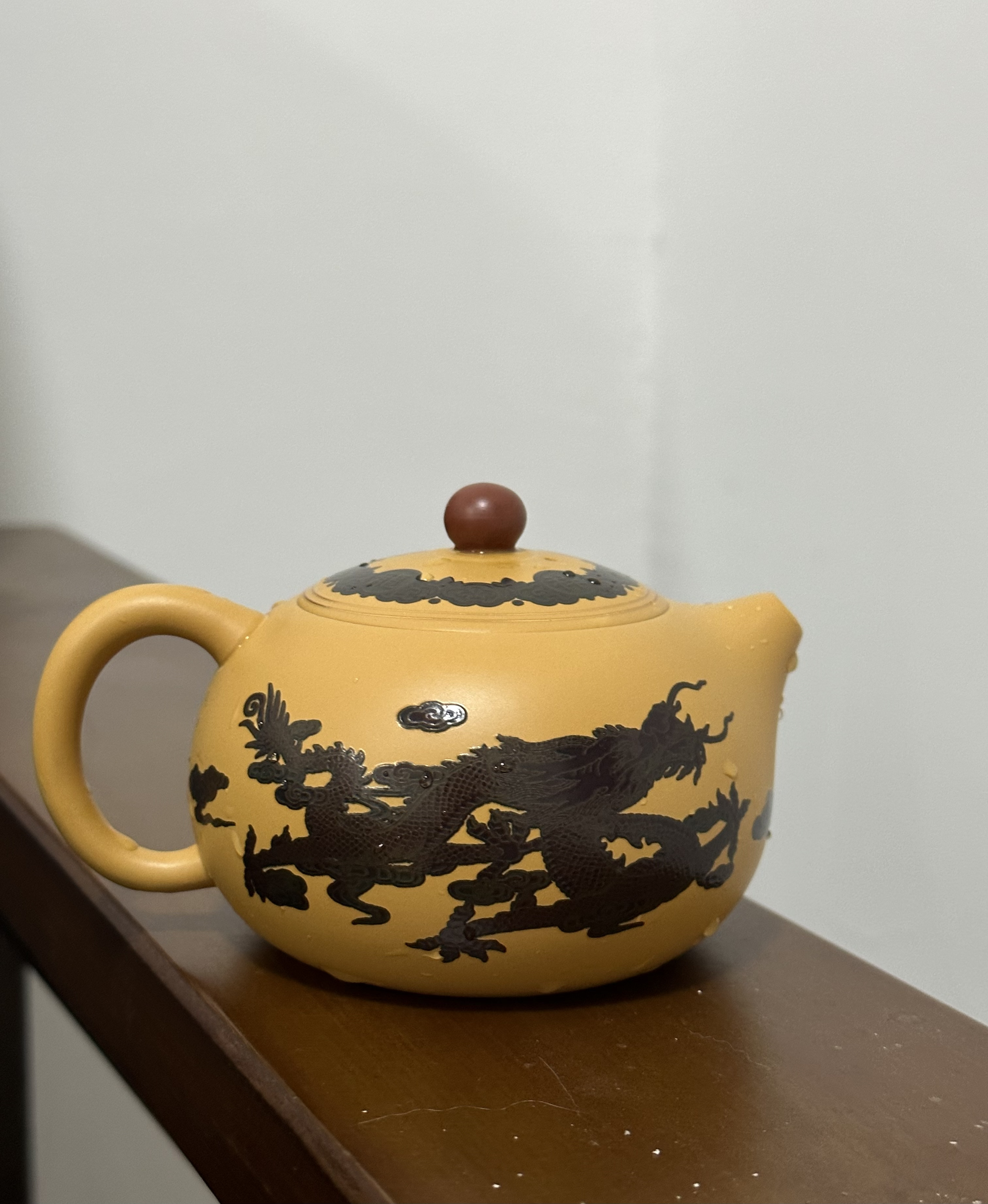 【闪购商品】C黄金段泥变色龙凤呈祥西施凤鸣壶