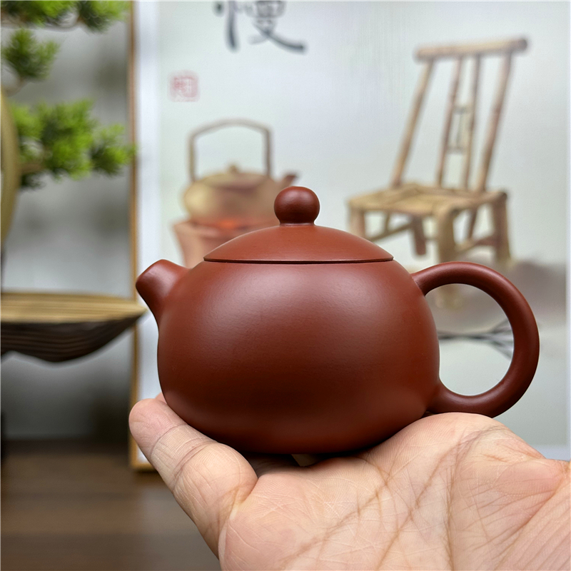 潮州手拉壶【120cc西施壶】全手工纯手工大红袍茶壶手拉壶紫砂茶壶