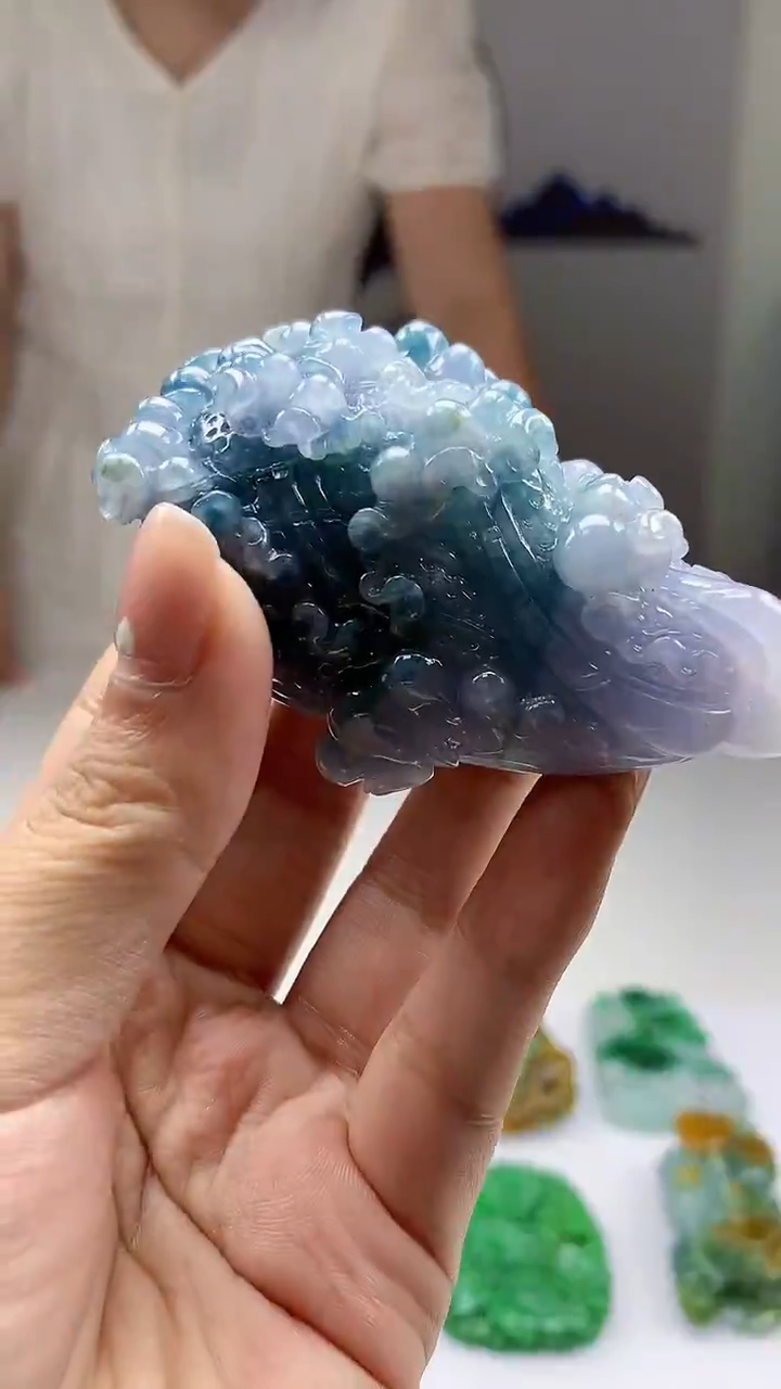 【闪购商品】定制翡翠未镶嵌4902ms-毛货163白菜+底座