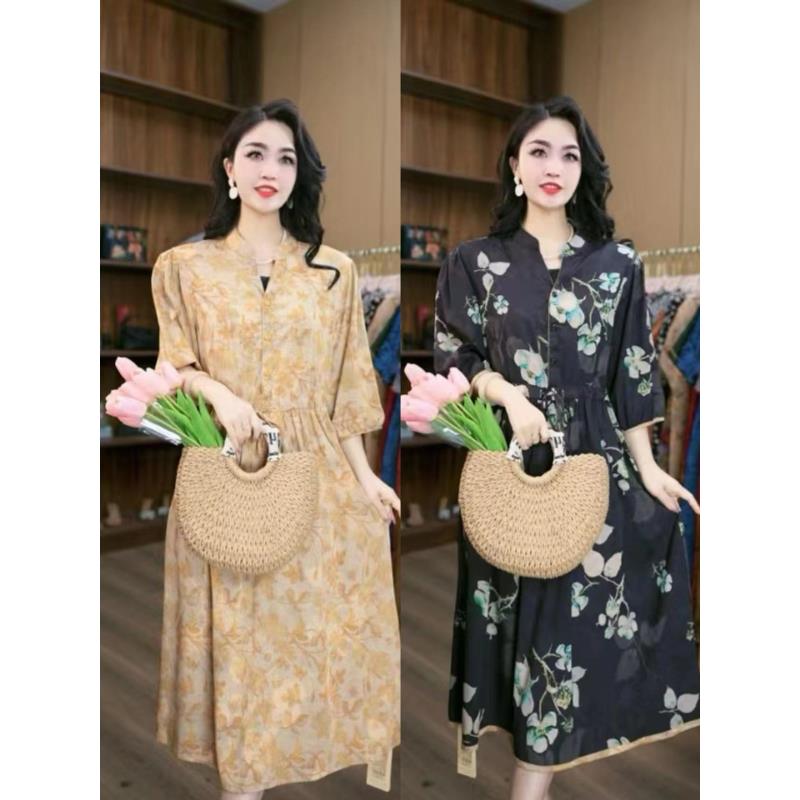 8753-22（黄）新款舒适时尚双面穿连衣裙