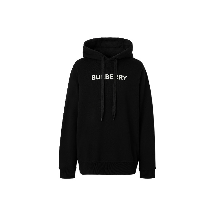 全新未使用  BURBERRY 徽标印花纯色连帽长袖卫衣 P213315743