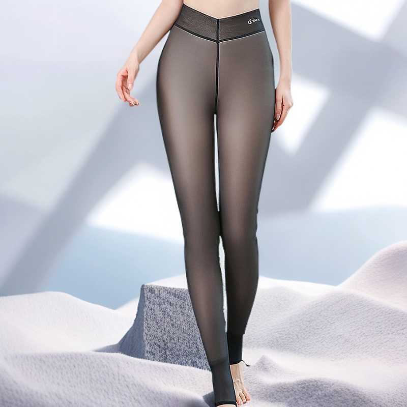 凤姿旋水光黑丝黑透肤打底裤