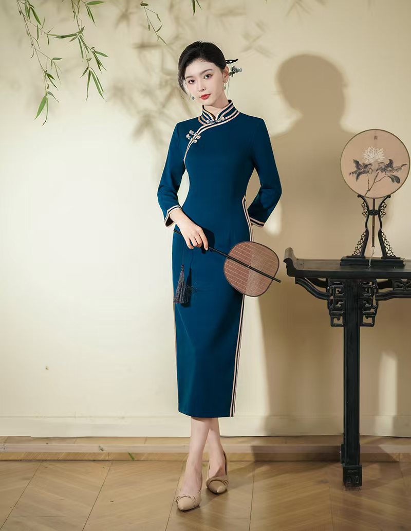 红颜 气质显瘦日常国风复古优雅长款旗袍